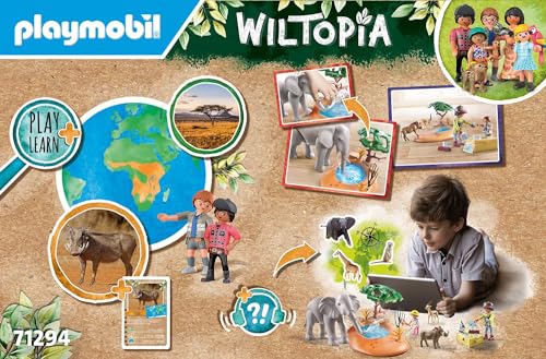 Playmobil 71294 Wiltopia Elephant at the Waterhole, exciting safari with animal learning effect, educational toy, sustainable, fun imaginative role-play, playsets suitable for children ages 4+