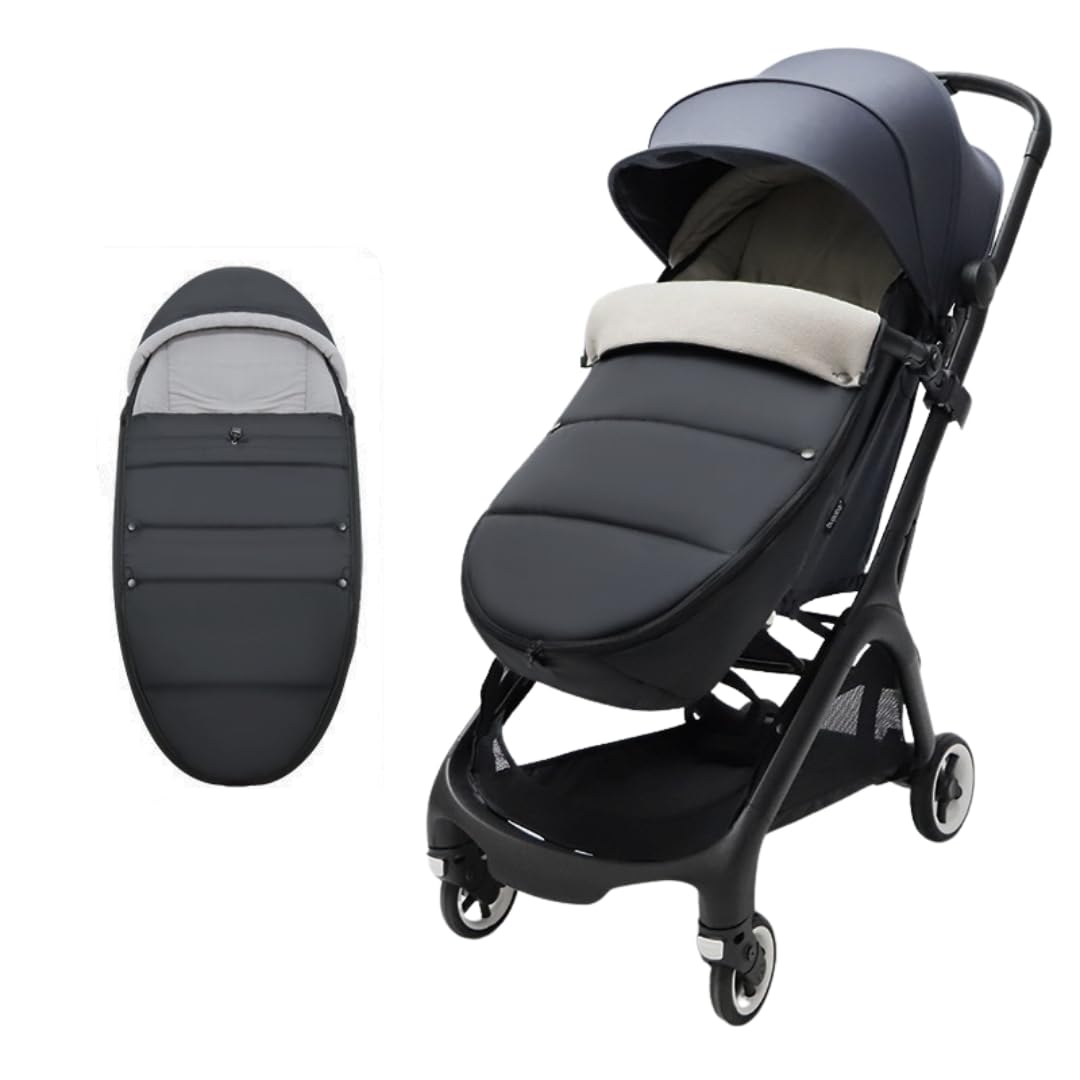 Alimos Pram Footmuff - Cosy Toes Fit Toddler for Stroller & Buggy Warm and Soft Polar Fleece Lined Foot Muff Waterproof (Black)