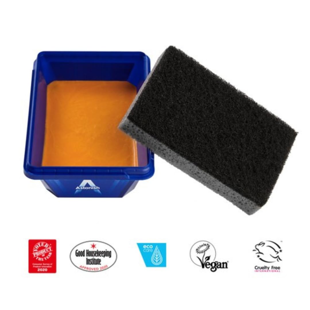 Alimos Oven Cleaning Kit – Oven & Grill Cleaner, Cookware Cleaner, 3 Microfibre Cloths, Non-Scratch Scraper, Cleaning Sponge, Extra Strong Rubber Gloves (M)