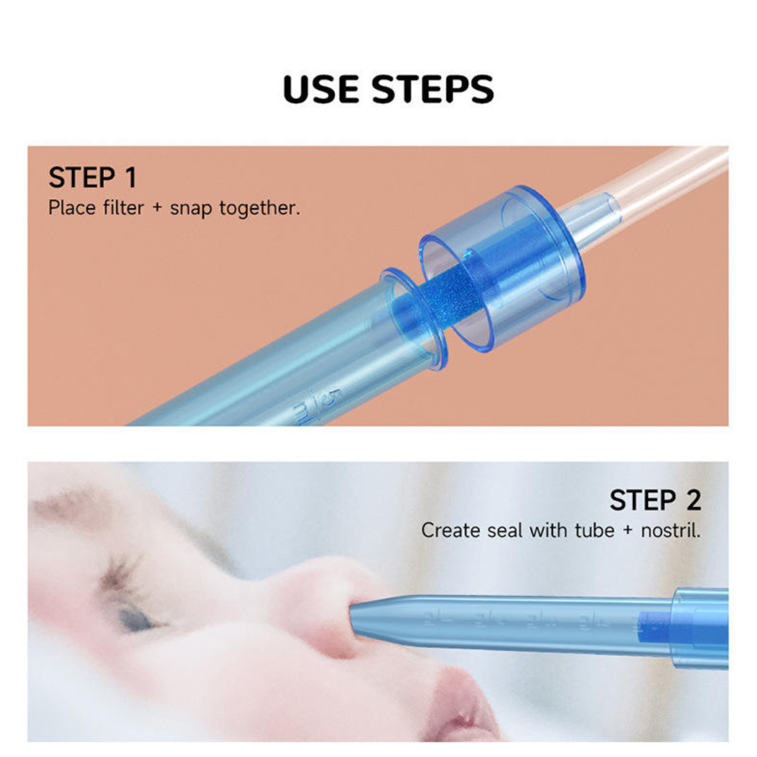 Alimos Baby Nasal Aspirator with 20 Hygiene Filters BPA Free Mucus Sucker for Newborns Infants and Kids Easy Clean Nose Sucker Gentle Nasal Suction Cleaner for Blocked Stuffy Nose