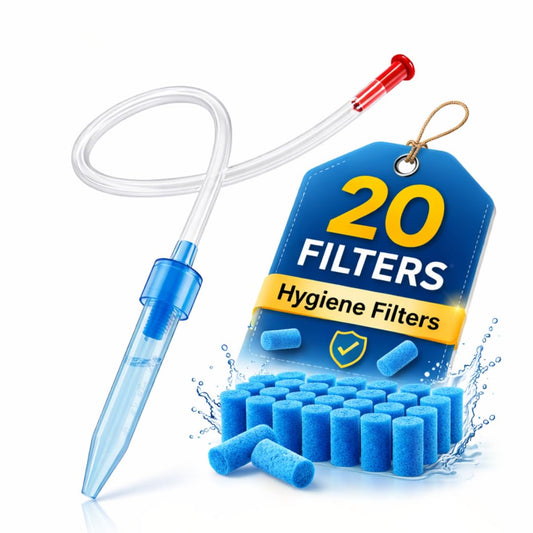 Alimos Baby Nasal Aspirator with 20 Hygiene Filters BPA Free Mucus Sucker for Newborns Infants and Kids Easy Clean Nose Sucker Gentle Nasal Suction Cleaner for Blocked Stuffy Nose