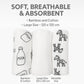 Alimos Organic Bamboo and Cotton Muslin Cloths - Soft and Gentle Baby Swaddle Blankets - Multi-Purpose Burp Cloths and Nursing Covers (120_x_120_cm, Black & White)
