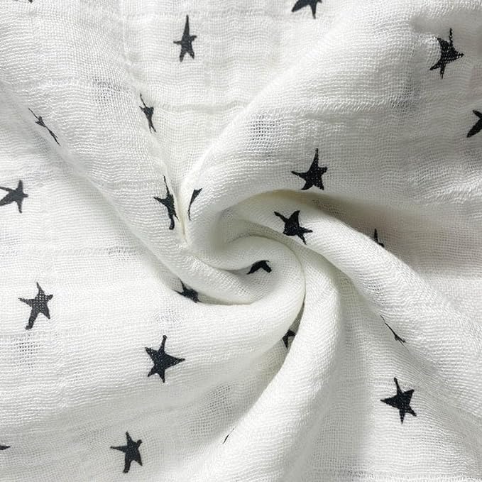 Alimos Organic Bamboo and Cotton Muslin Cloths - Soft and Gentle Baby Swaddle Blankets - Multi-Purpose Burp Cloths and Nursing Covers