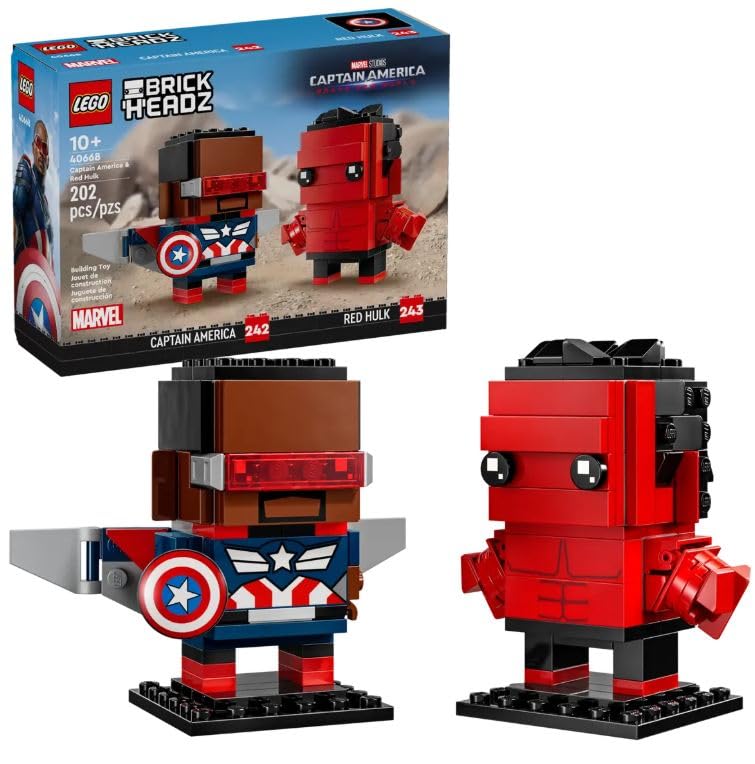 LEGO 40668 Brickheadz Captain America and Red Hulk Figures 10+ 202 Pieces