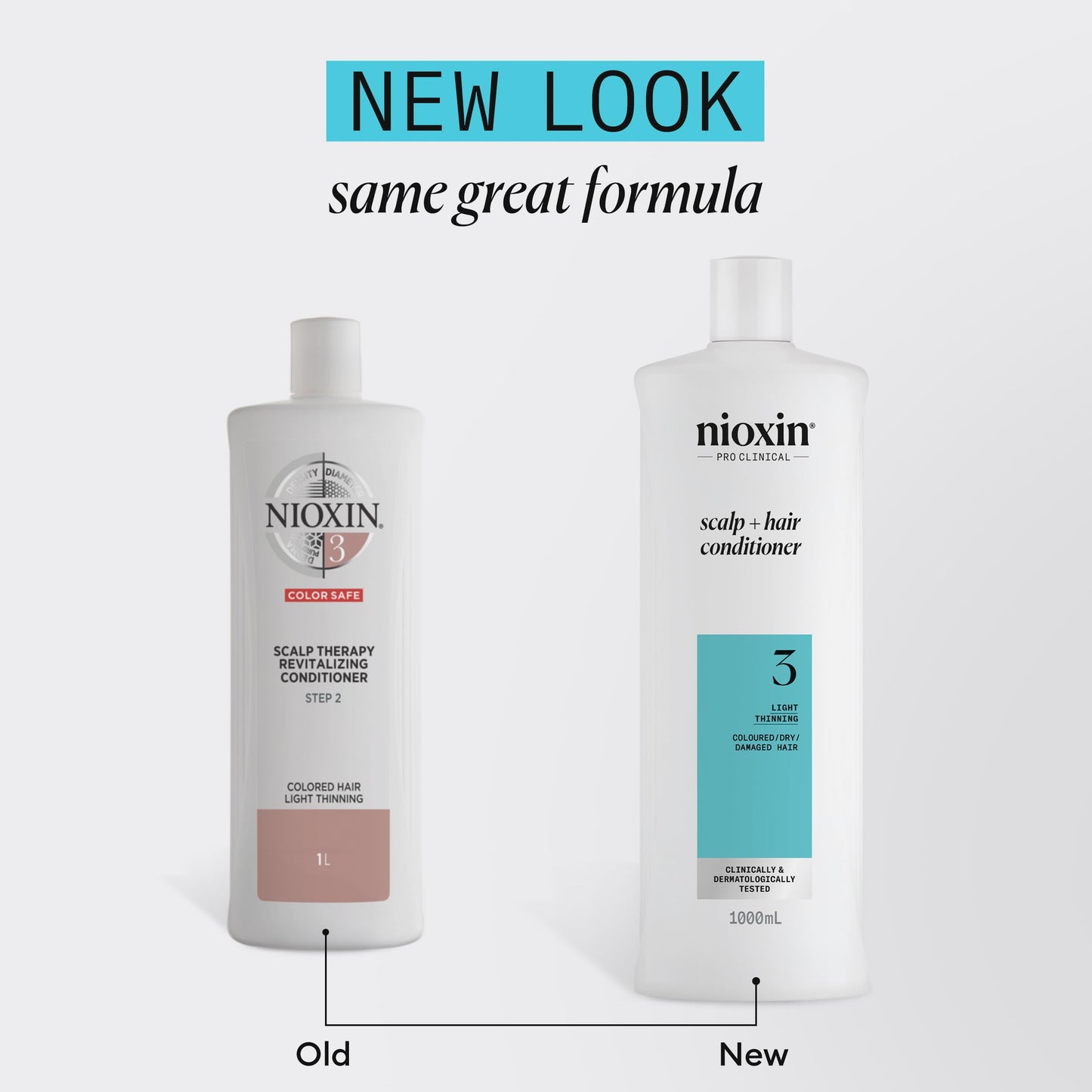 Nioxin System 3 Scalp + Hair Conditioner - Hair Thickening Conditioner for Coloured, Dry and Damaged Hair with Light Thinning - with Biotin & Niacinamide, 1L