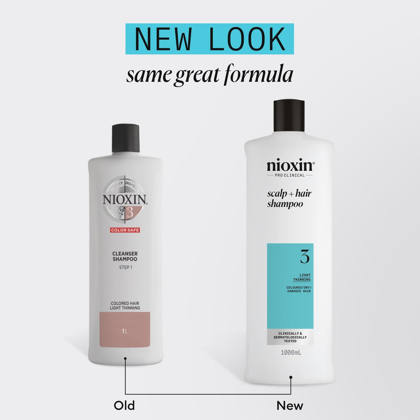 Nioxin System 3 Scalp + Hair Shampoo - Hair Thickening Shampoo For Coloured, Dry and Damaged Hair with Light Thinning - with Biotin & Niacinamide, 1L