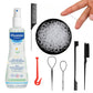 Alimos Baby Hair Styling Kit To Work WIth Mustela Bébé Hair Styler Skin Freshener 200ml, 1000 Clear Bands with Tools & Remover, and 3 Combs