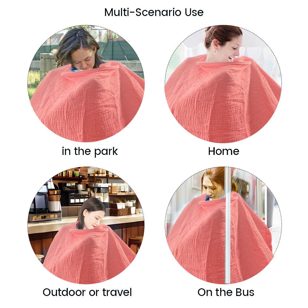 Alimos Breastfeeding Cover Up with Adjustable Strap - Boned Nursing Cover - Breathable & Lightweight - Stylish & Discreet incl Storage Bag (Pink)