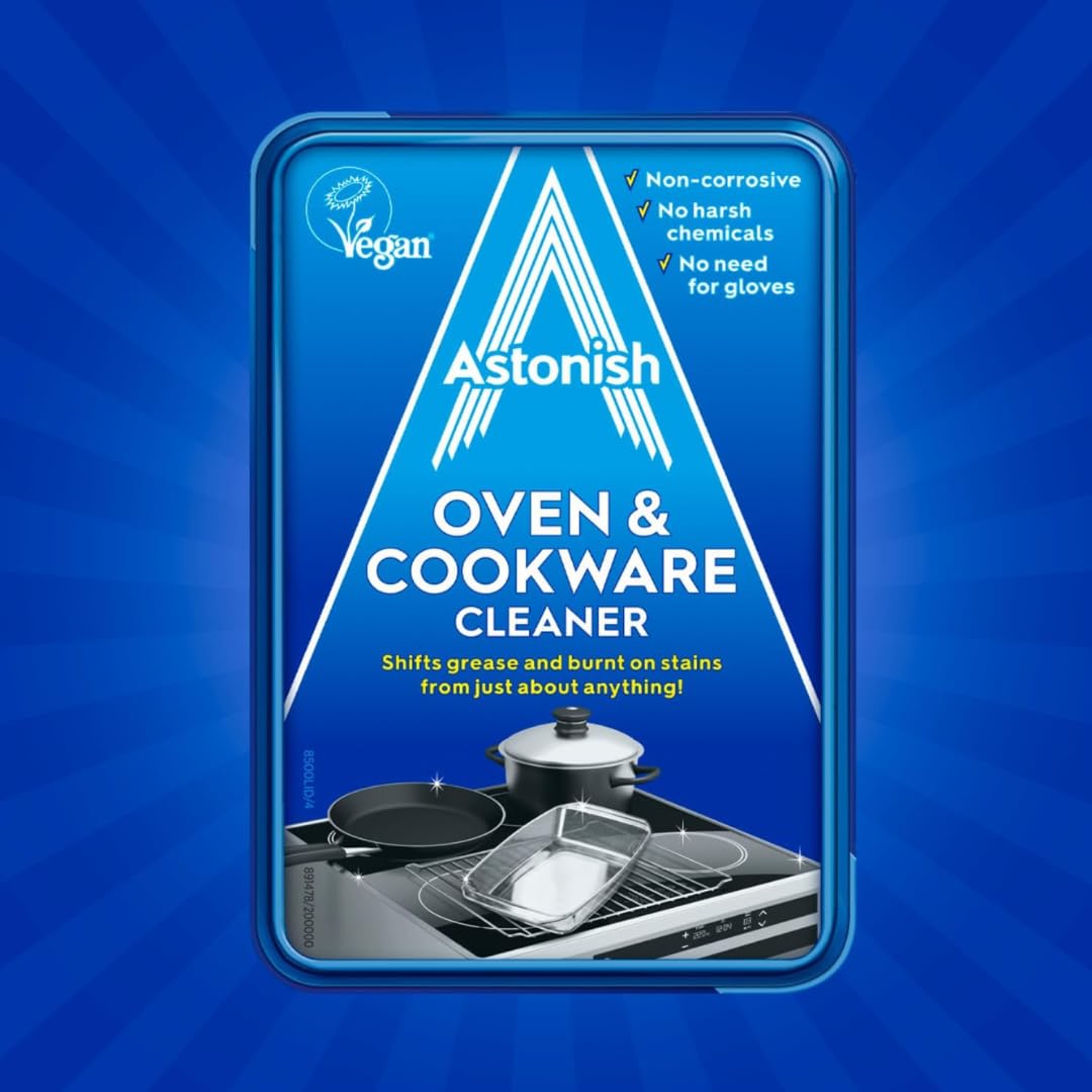 Alimos Oven Cleaning Kit – Oven & Grill Cleaner, Cookware Cleaner, 3 Microfibre Cloths, Non-Scratch Scraper, Cleaning Sponge, Extra Strong Rubber Gloves (M)