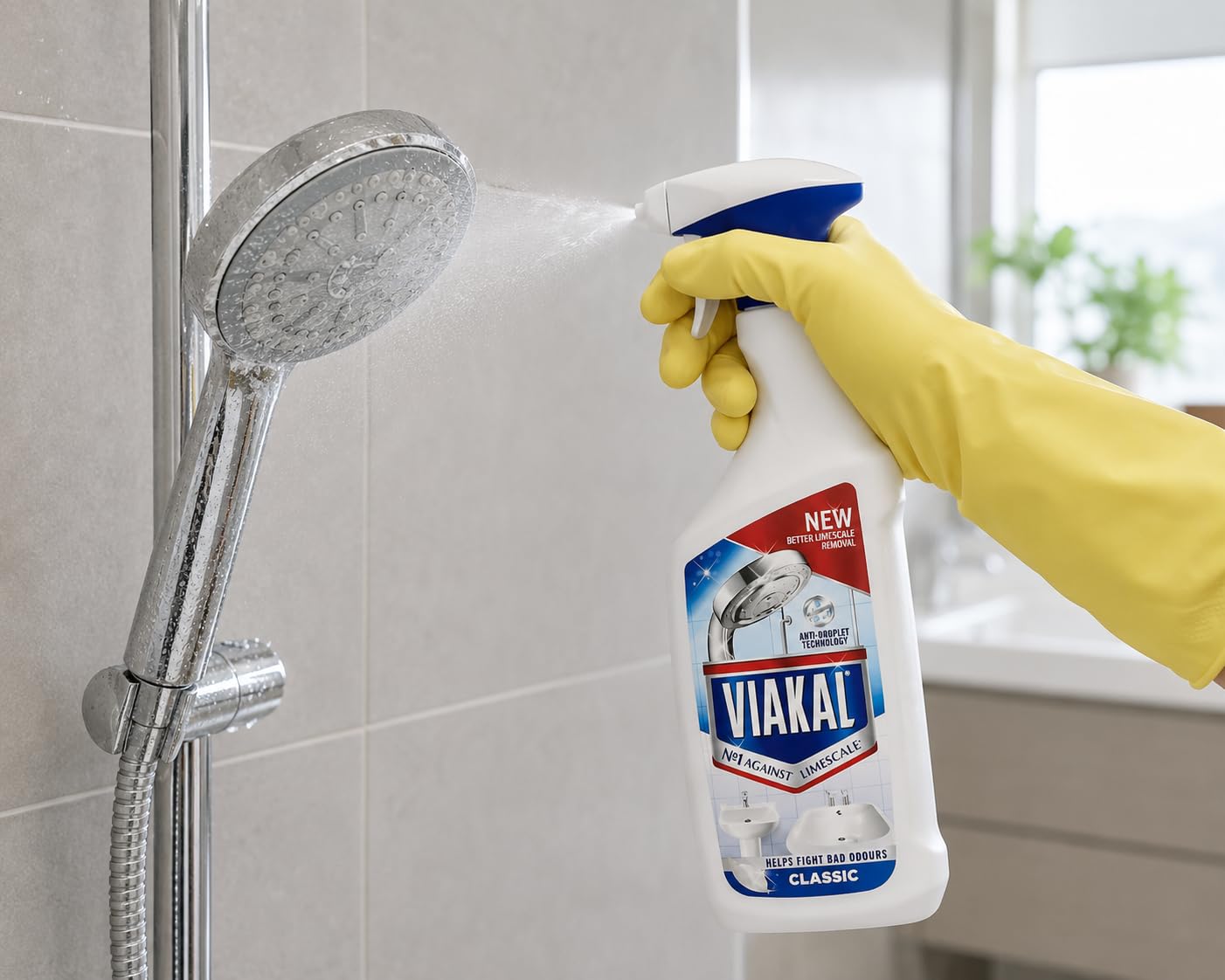Limescale Remover Bundle - Spray 500ml & Cleaning Liquid 500ml with Crevice Detail Brush, Non-Scratch Scrub Sponge, Rubber Gloves & 3 Microfibre Cloths - Bathroom Taps Shower Tile Descaler Set
