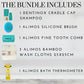 Alimos Baby Bath Silicone Brush & Fine Tooth Comb Bundled With Dentinox Cradle Cap Treatment Shampoo 125 milliliters, Bamboo Wash Cloths (3 Pack) and Bath Thermometer