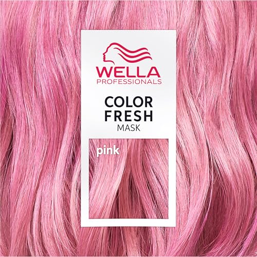 Wella Professionals Pink Color Fresh Mask - Colour Depositing Hair Mask & Home Hair Gloss Treatment - Bright Pink Temporary Hair Dye with Avacado Oil (150ml)