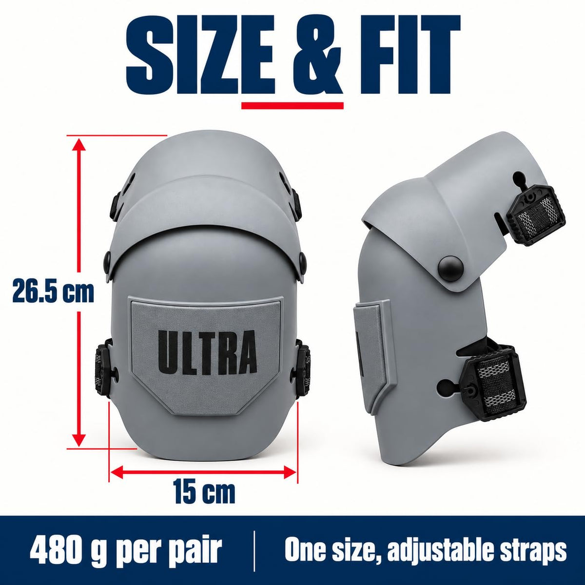 Tsekouri Ultra Knee Pads for Work, Hinged Hard Shell, EVA Foam, 1 Pair