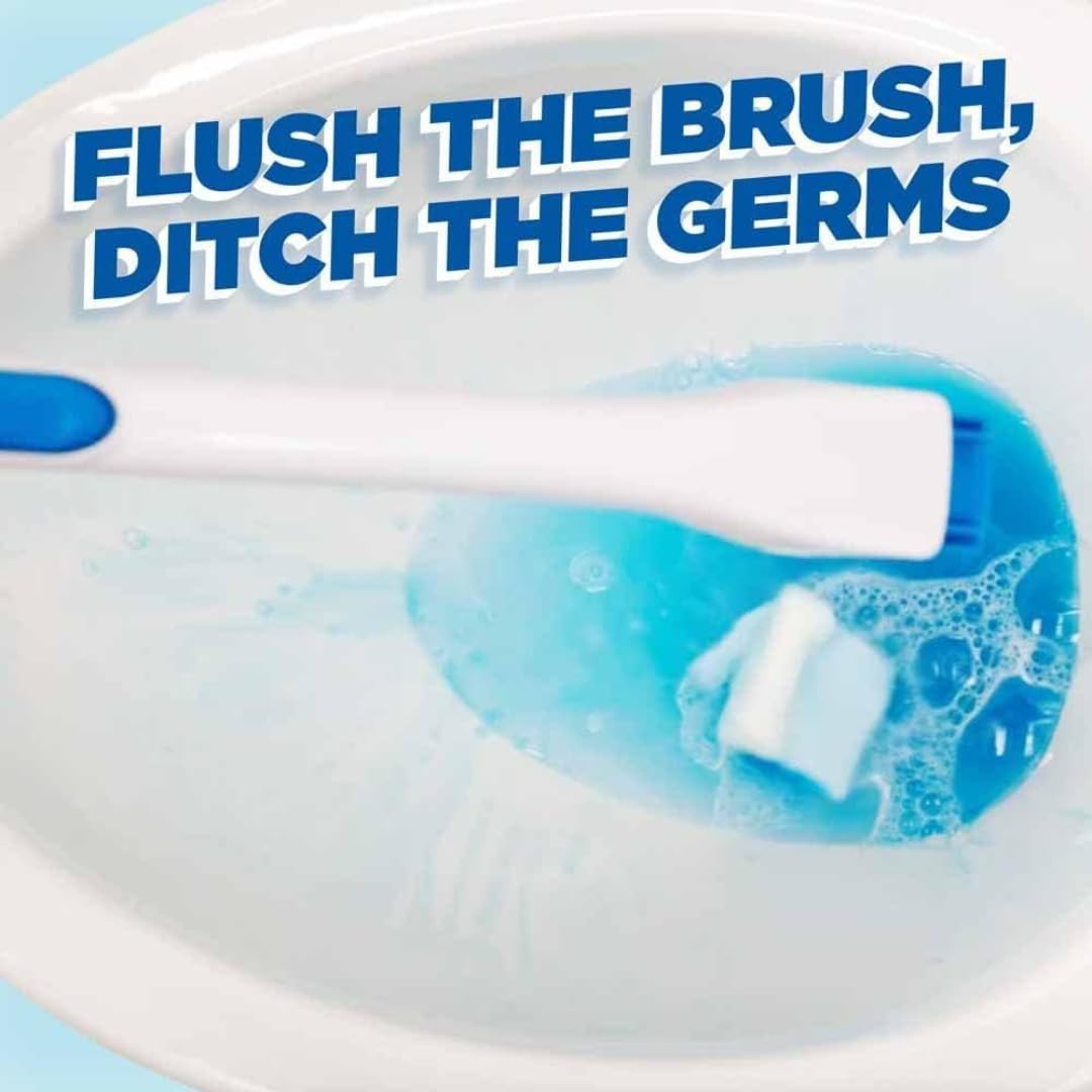 Toilet Duck & Duck Fresh Discs Cleaning Bundle – Toilet Duck Fresh Brush with Holder, Starter Kit, Extra Refill Pack (12 Pads), Duck Fresh Discs Blue Toilet Cleaner Starter And Medium Ruber Gloves