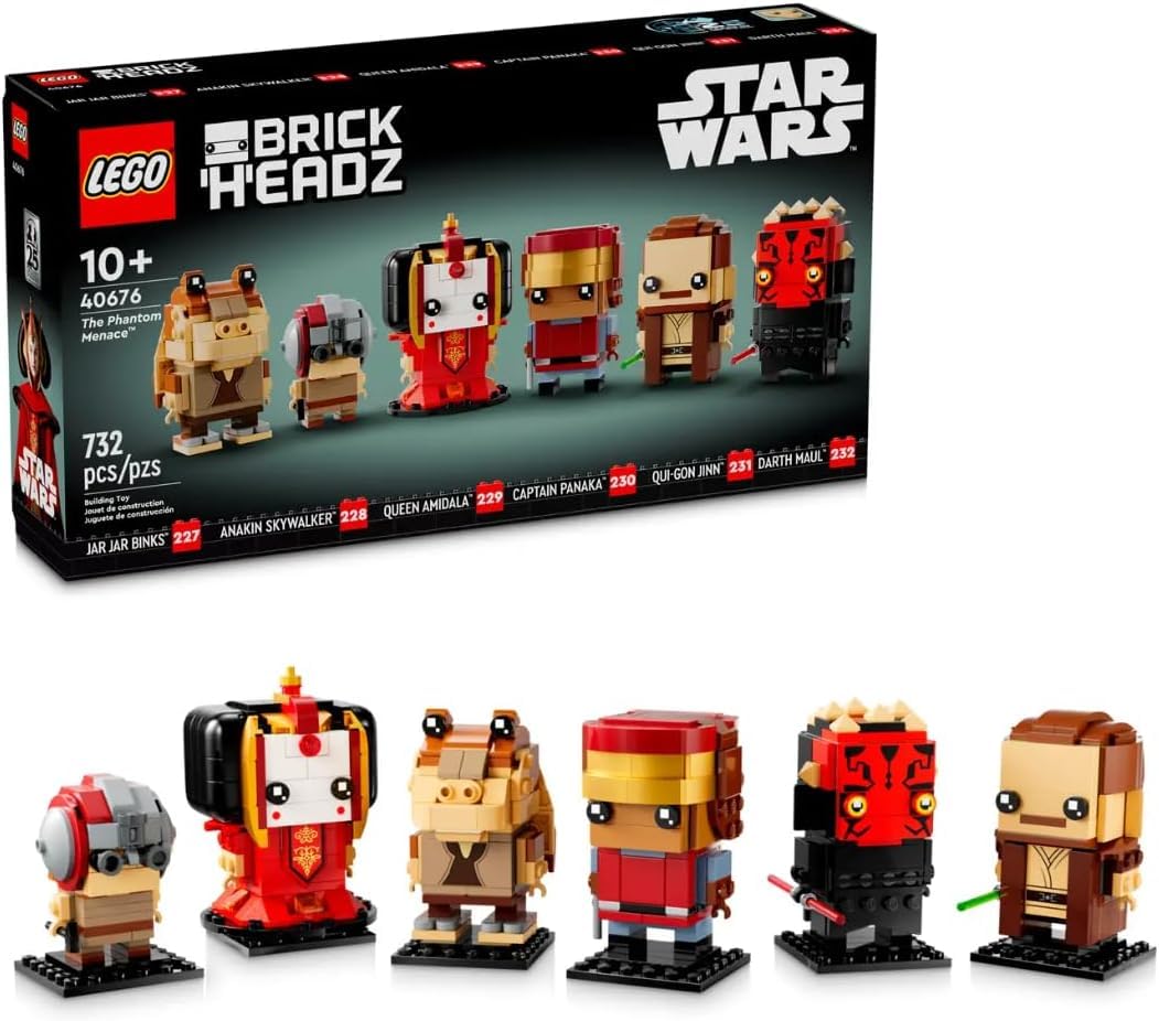 LEGO 40676 Brickheadz Star Wars The Phantom Menace 10+ 732 Pieces With Buildable Figures of Various Characters