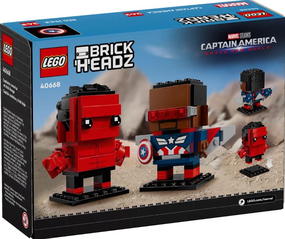 LEGO 40668 Brickheadz Captain America and Red Hulk Figures 10+ 202 Pieces