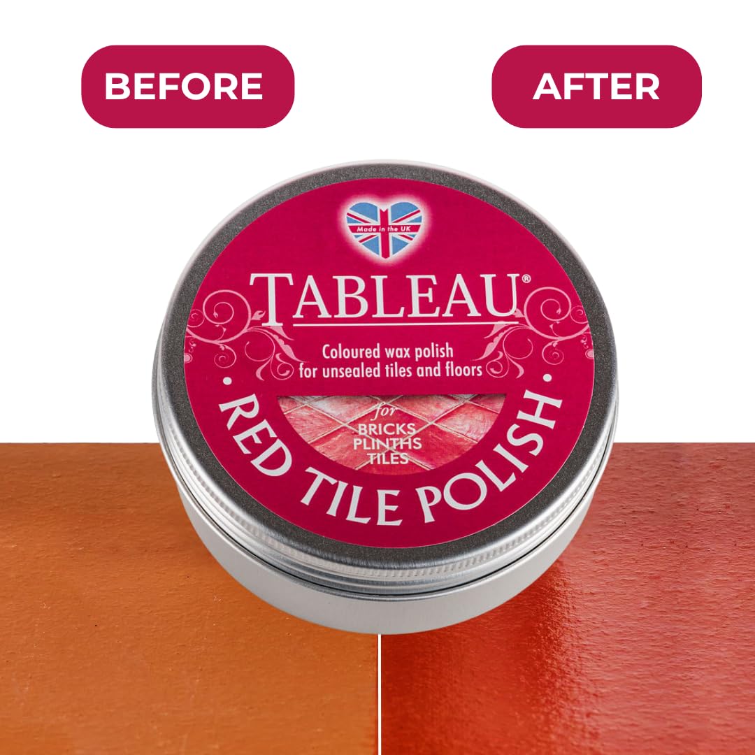 Tableau Red Tile Polish, Rejuvenate Red Tiles, Brickwork, Unsealed Concrete and More. 150ml