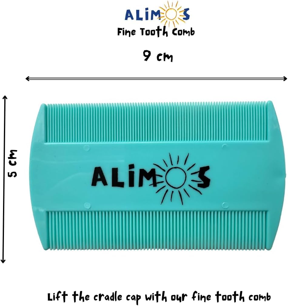 Alimos Baby Bath Silicone Brush & Fine Tooth Comb and Bath Thermometer to Work with Mustela Cradle Cap Foam Shampoo for Newborns 150ml