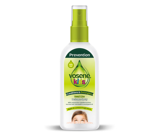 Vosene Kids Apple & Lemon Head Lice Defence Spray 150ml, Conditioning and detangling Natural Head lice Repellent with Tea Tree Leaf, citronella and Eucalyptus Oil, Helps to Keep headlice at Bay.