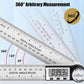 Tsekouri Digital Angle Finder Ruler 7 Inch/200mm Stainless Steel, LCD Angle Measurement Tool, Metal Protractor & Digital Angle Gauge with Carpenter Pencil & 6 Refill Tips, Internal & External Corners