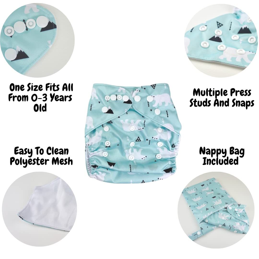 Alimos Swim Nappy and Waterproof Bag Washable Reusable for Happy Baby (0-3 Years) UK Brand