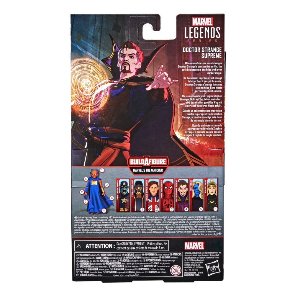 Marvel Legends Series 15 cm Scale Action Figure Toy Doctor Strange Supreme, Premium Design, 1 Figure, 1 Accessory, and Build-a-Figure Part, Multicolor
