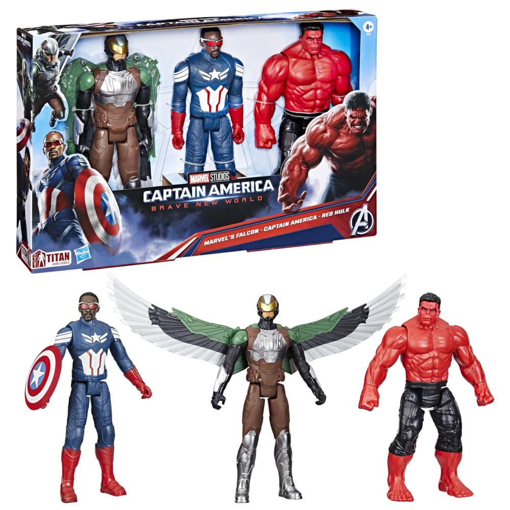 Marvel Avengers Captain America Brave New World Titan Hero Series Action Figure Set 5+