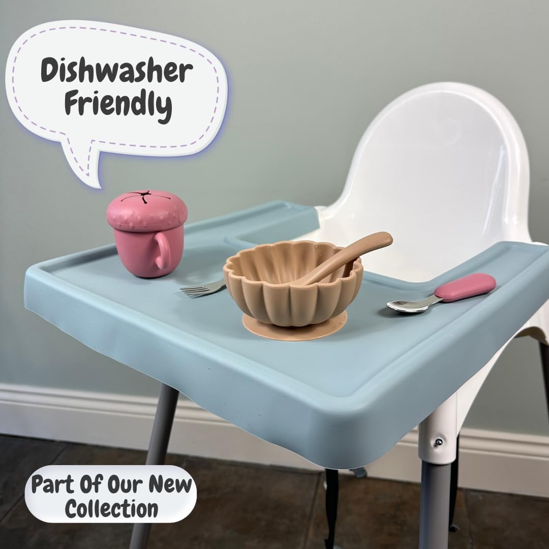 Alimos High Chair Baby Mat Tray Made For IKEA ANTILOP BPA Free Accessories Full Cover Silicone Placemat Dishwasher Safe (Ether)