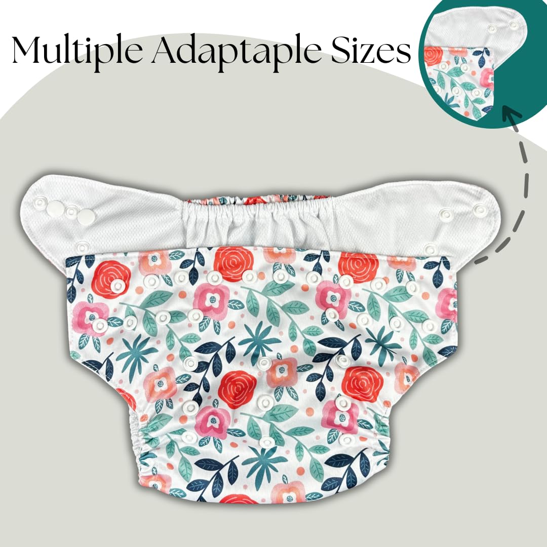 Alimos Swim Nappy and Waterproof Bag Washable Reusable for Happy Baby (0-3 Years) UK Brand (Leaf)
