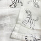 Alimos Organic Bamboo and Cotton Muslin Cloths - Soft and Gentle Baby Swaddle Blankets - Multi-Purpose Burp Cloths and Nursing Covers (120_x_120_cm, Black & White)