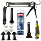 Sealant Application Bundle To Work With UniBond Anti-Mould Kitchen & Bathroom Sealant Includes Silicone Finishing Tool (3-in-1), Smoothing Kit & Precision Caulking Gun