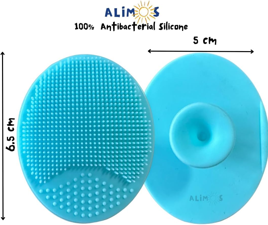 Alimos Baby Bath Silicone Brush & Fine Tooth Comb and Bath Thermometer to Work with Mustela Cradle Cap Foam Shampoo for Newborns 150ml