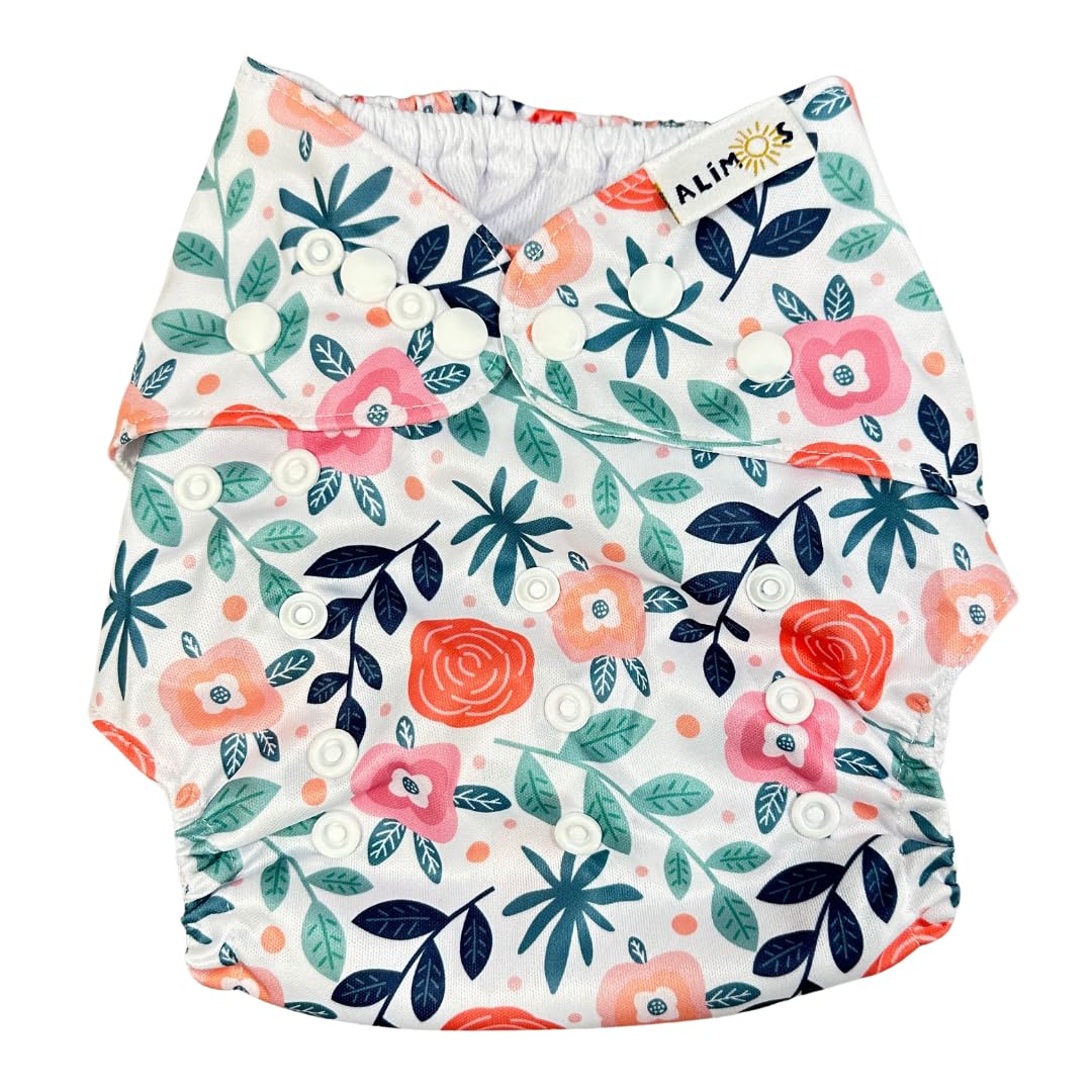 Alimos Swim Nappy and Waterproof Bag Washable Reusable for Happy Baby (0-3 Years) UK Brand (Leaf)