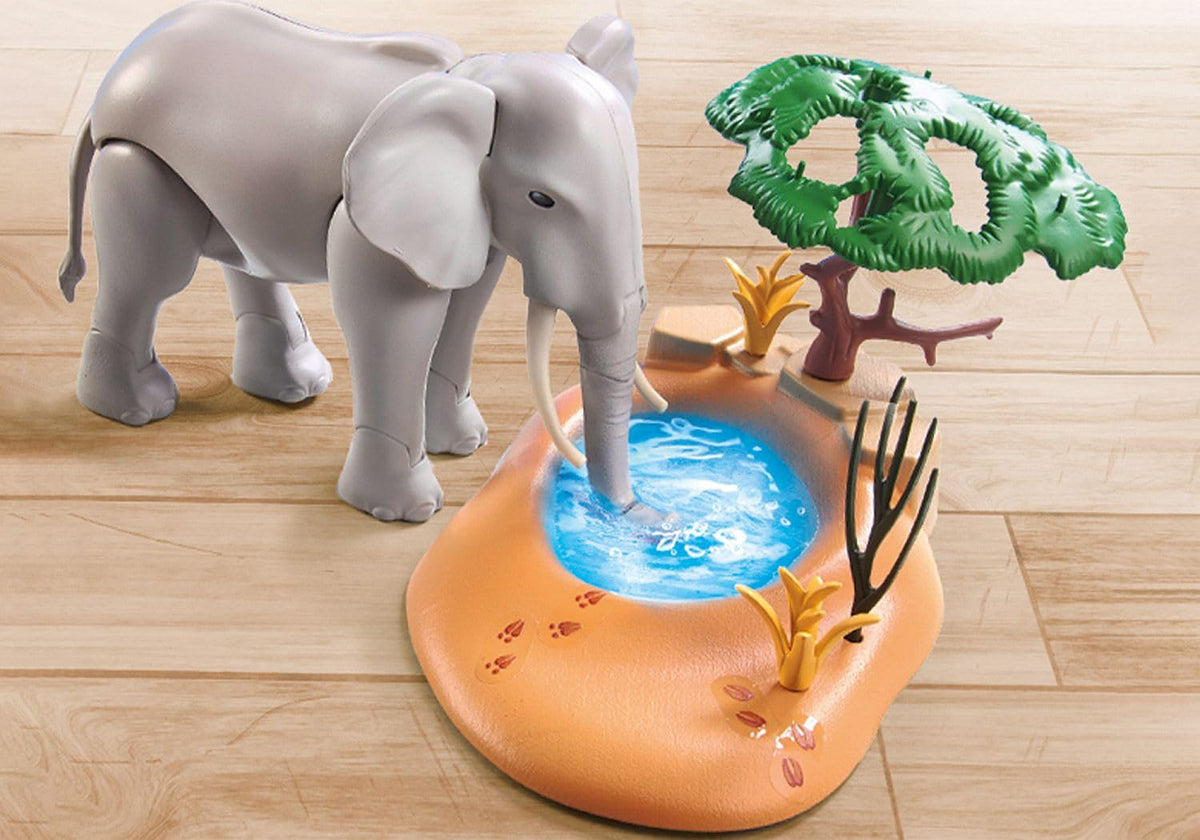 Playmobil 71294 Wiltopia Elephant at the Waterhole, exciting safari with animal learning effect, educational toy, sustainable, fun imaginative role-play, playsets suitable for children ages 4+