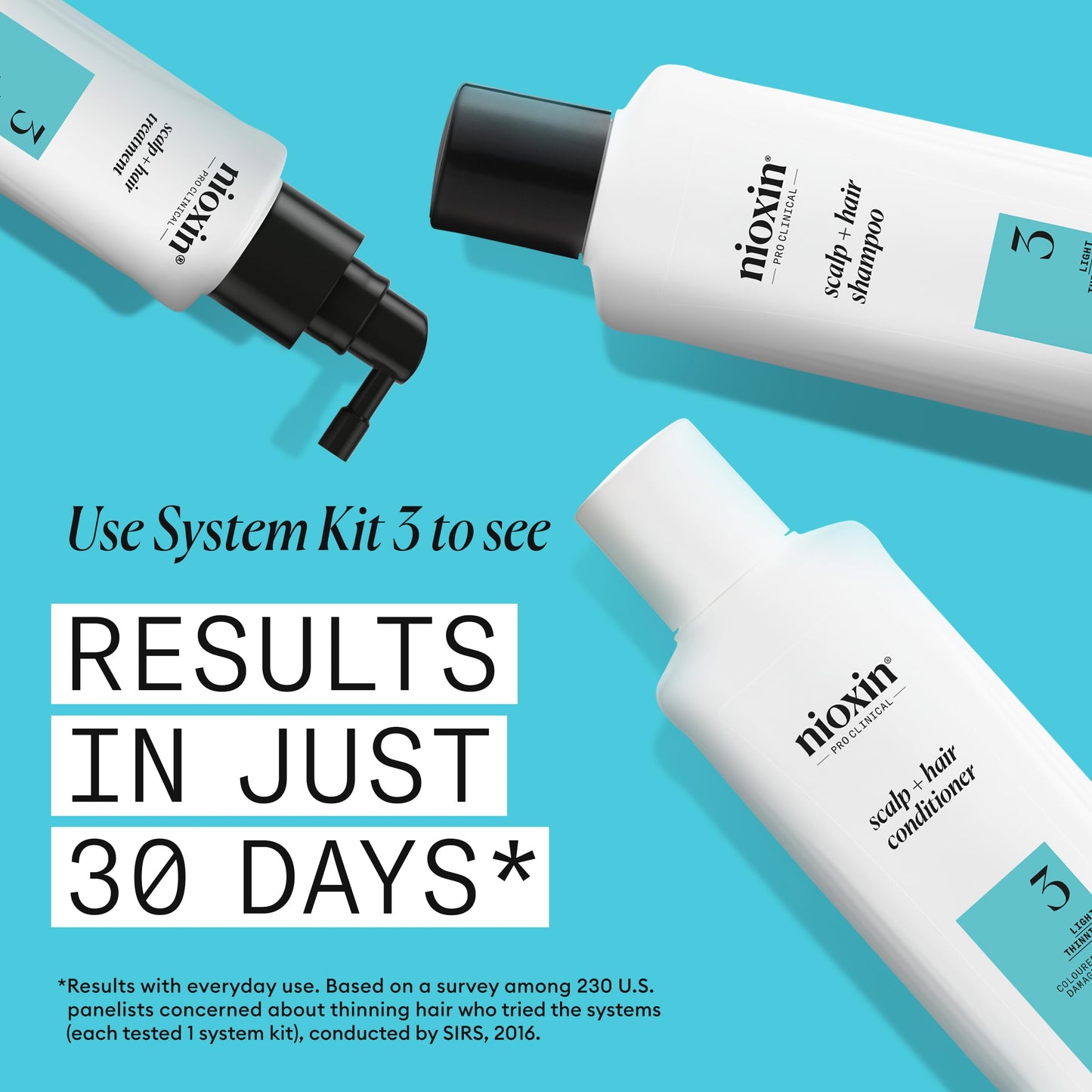Nioxin System 3 Scalp + Hair Conditioner - Hair Thickening Conditioner for Coloured, Dry and Damaged Hair with Light Thinning - with Biotin & Niacinamide, 1L