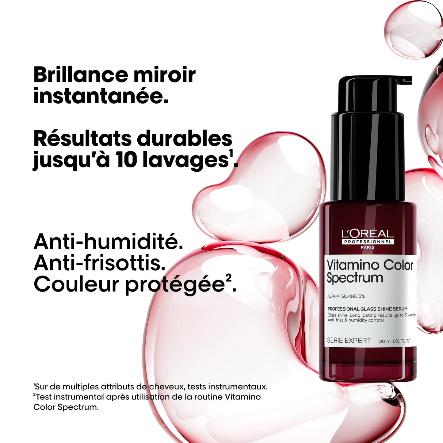 L'Oréal Professionnel Glass Shine Serum, Concentrated Serum Mirror, Protects & Provides Intense Shine, Vitamino Color Spectrum, 30ml