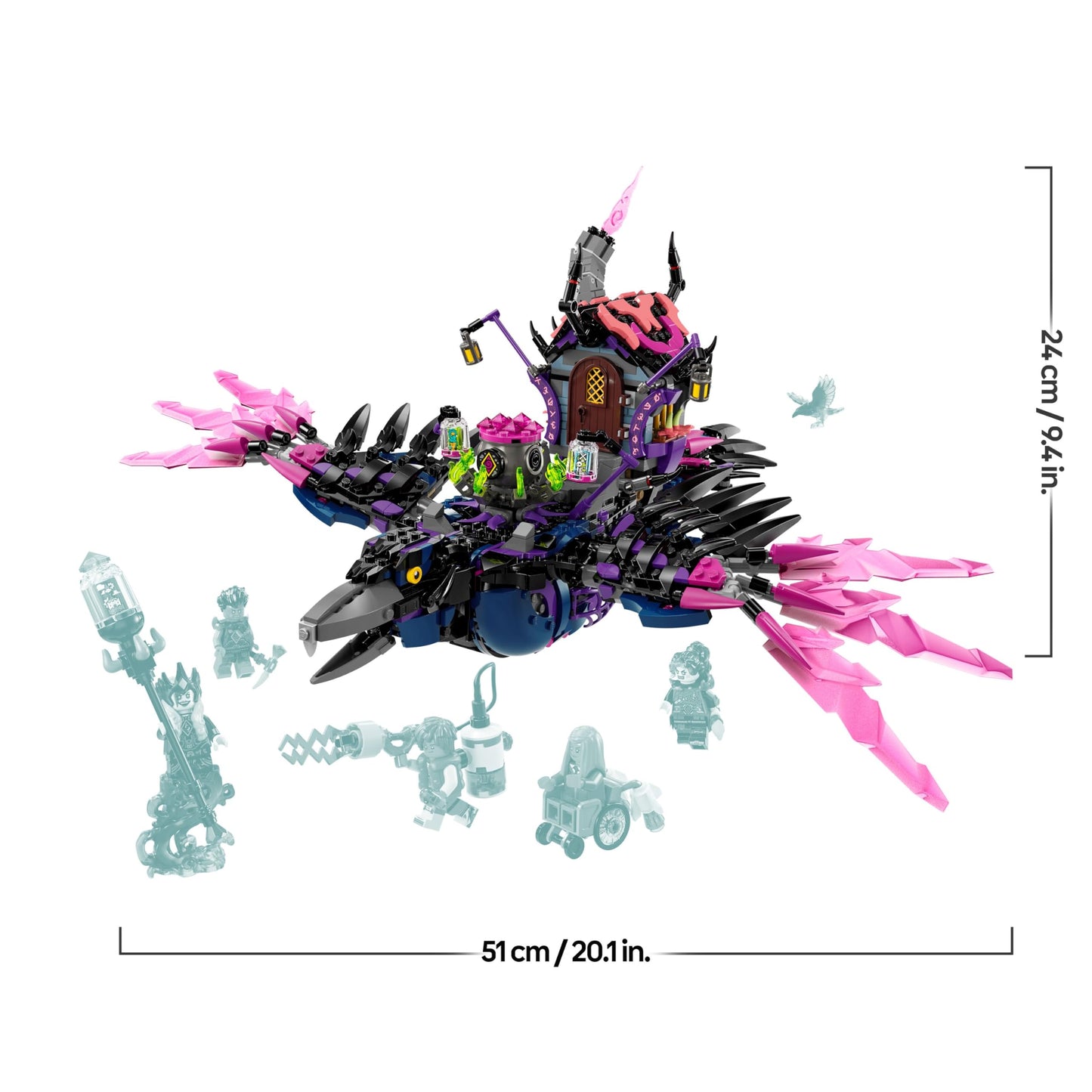 LEGO DREAMZzz 3in1 The Never Witch’s Midnight Raven Animal Toy for 9 Plus Year Old Boys & Girls, Rebuild a Fantasy Hut as a House, Spider or Bird Figure, Birthday Gift Idea 71478