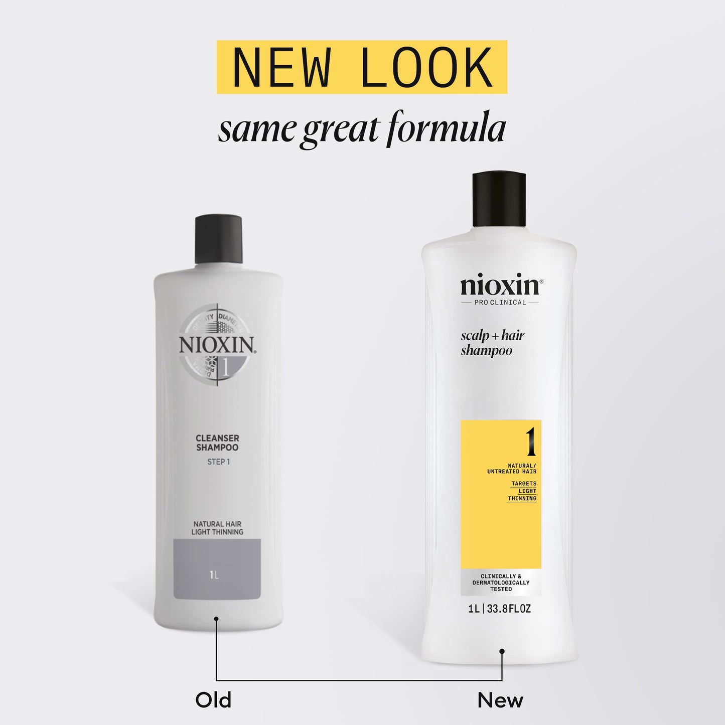 Nioxin System 1 Scalp + Hair Shampoo - Hair Thickening Shampoo For Natural Hair with Light Thinning - with Biotin & Niacinamide (1l)