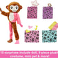 Barbie Dolls and Accessories, Cutie Reveal Doll with Monkey Plush Costume & 10 Surprises Including Color Change, Jungle Series