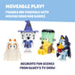 Bluey Figure 4-Packs, Halloween, 2.5 Inch Poseable Figures of Bluey, Bingo, Chloe and Lucky Dressed In Halloween Costumes, With Accessories