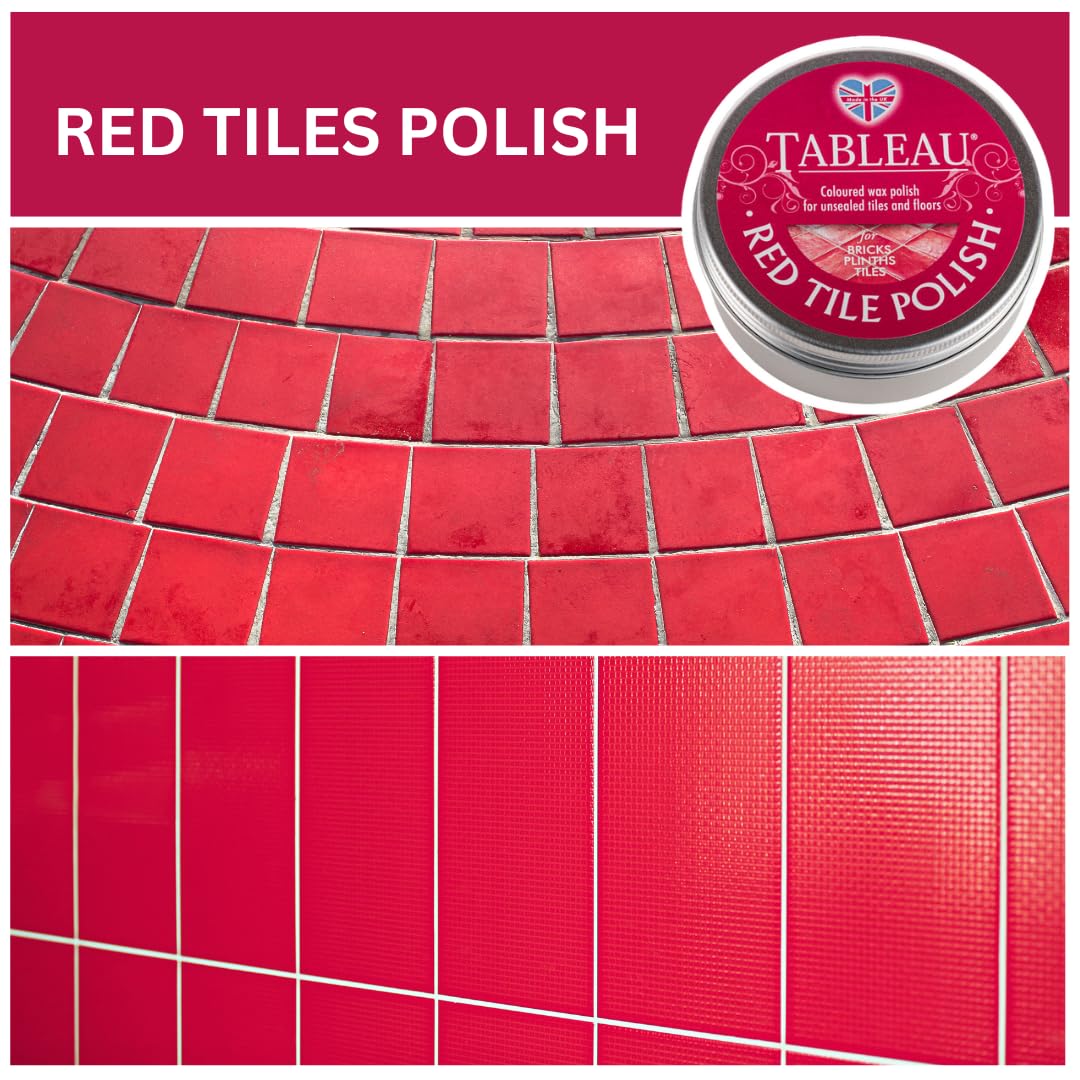 Tableau Red Tile Polish, Rejuvenate Red Tiles, Brickwork, Unsealed Concrete and More. 150ml