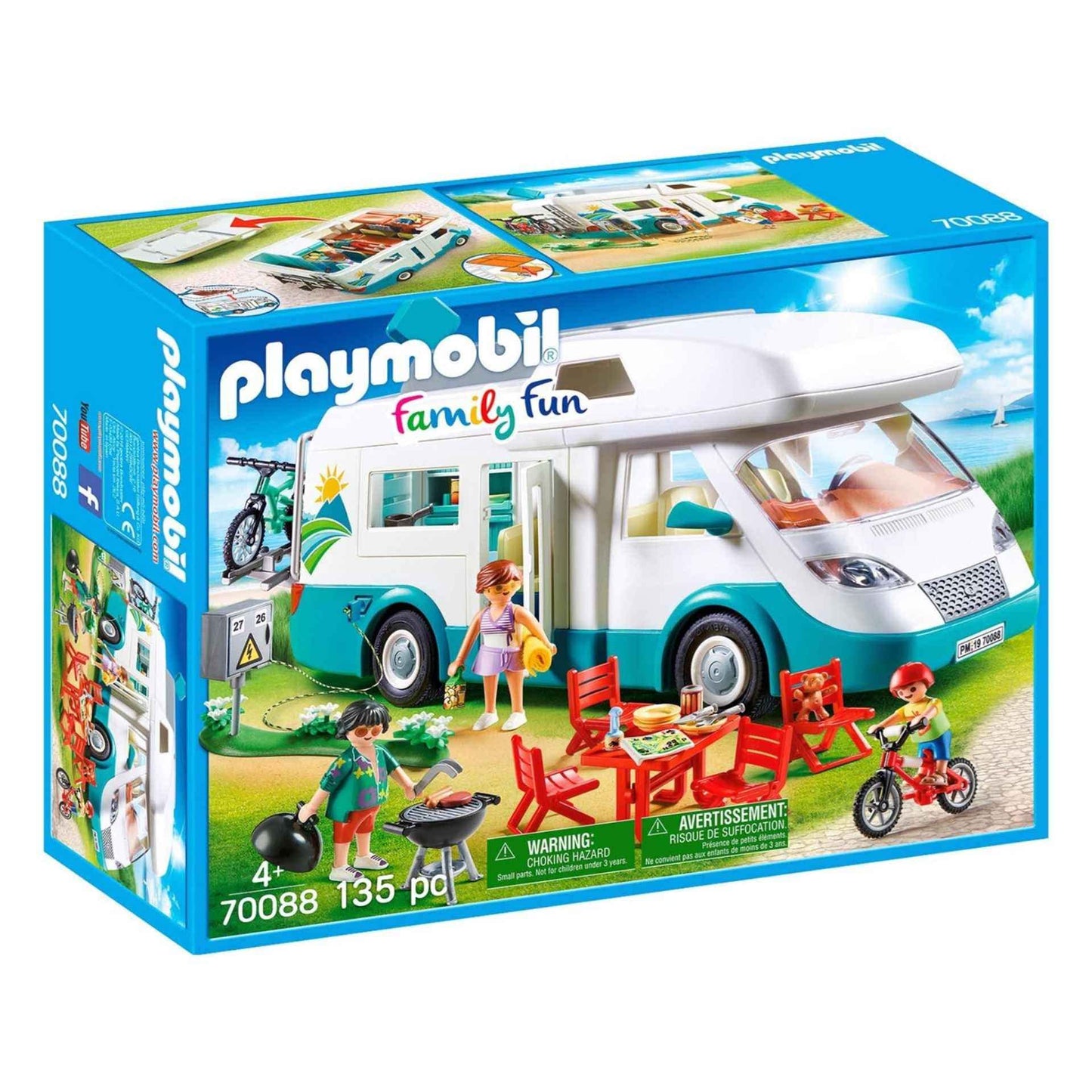 Playmobil 70088 Family Fun Family Camper, outdoor camping toy, fun imaginative role-play, playset suitable for children ages 4+