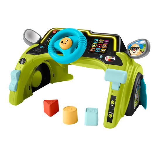 Fisher-Price Baby & Toddler Learning Toy Laugh & Learn Sit & Steer Driver Car Activity Center with Smart Stages for Ages 6+ Months, HTW88