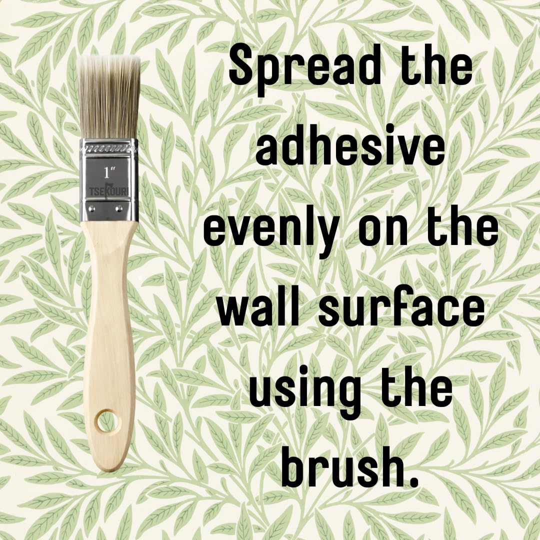 Solvite Wallpaper Repair Kit: Overlap & Border Adhesive (240g) with Tsekouri Roller & Bristle Brush for Seamless Wall Covering, Easy DIY Glue & Tools