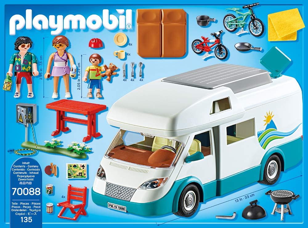 Playmobil 70088 Family Fun Family Camper, outdoor camping toy, fun imaginative role-play, playset suitable for children ages 4+
