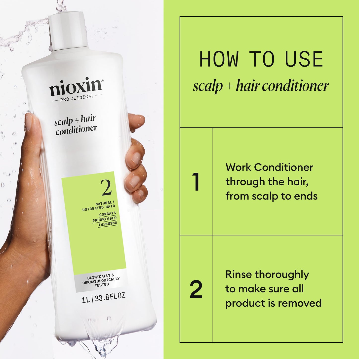 Nioxin System 2 Scalp + Hair Conditioner for Progressed Thinning Natural Hair 1000ml