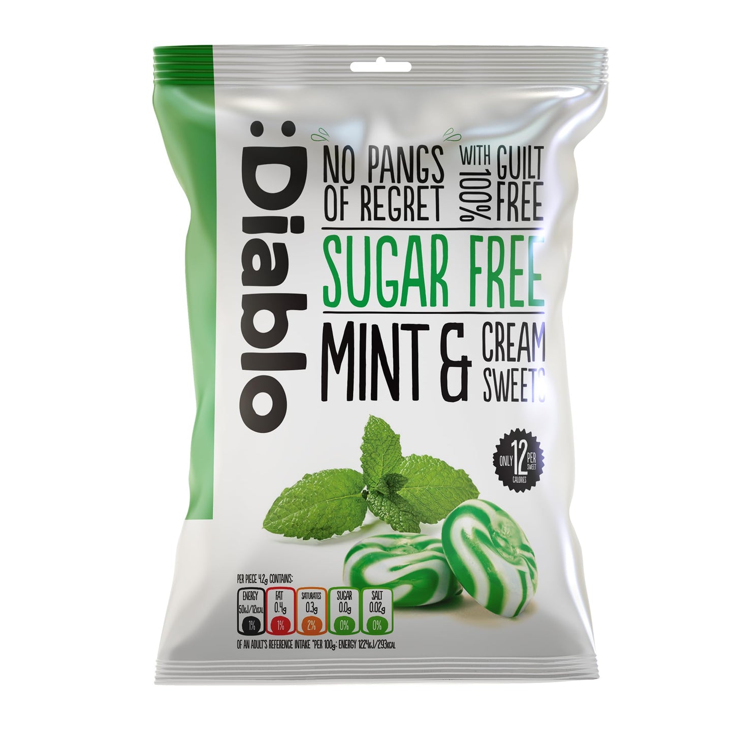 Diablo Mint & Cream Sweets 75g (Pack of 16)
