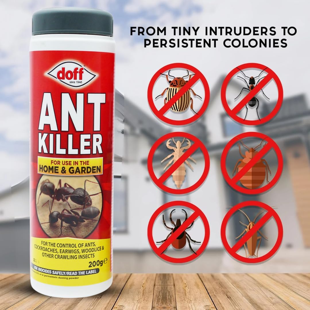 Doff Ant Control Bundle – Small Insect Killer Powder 200g & 2-in-1 Nest Killer – Fast Acting Indoor & Outdoor Insect Treatment