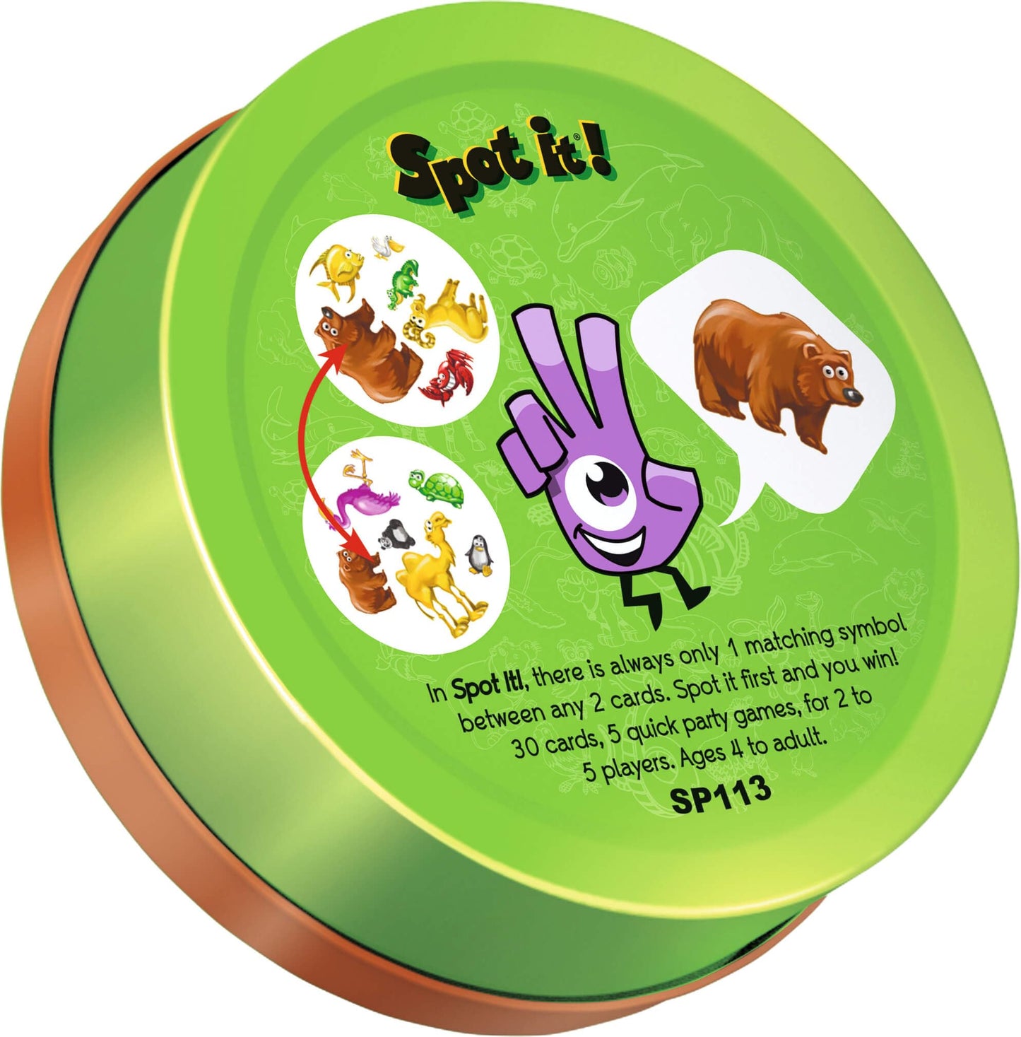 Asmodee | Dobble Animals | Fun Family Card Game | Fast-Paced Observation Game | 15 Min Playtime | 2-8 Players | Ages 6 and up | Tin Box & 55 Cards