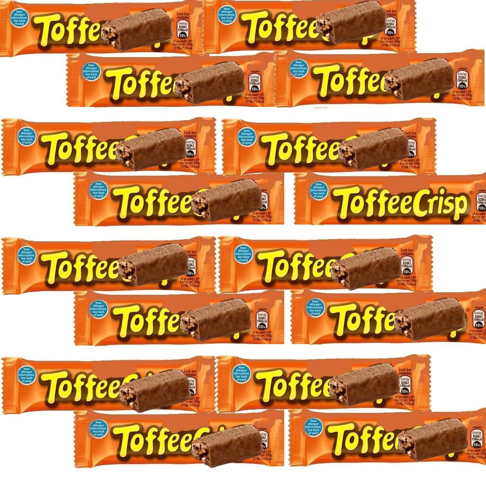 Toffee Crisp Milk Chocolate Bar 38g - Delicious caramel & crispy cereal pieces (12 x Bars)